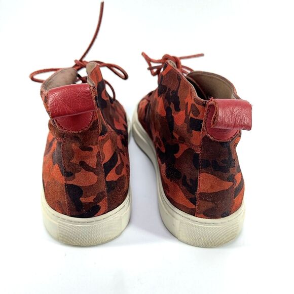 Del Toro Mens Size 13 Orange Red Camo Chukka Suede Leather High Top Shoes main image 8